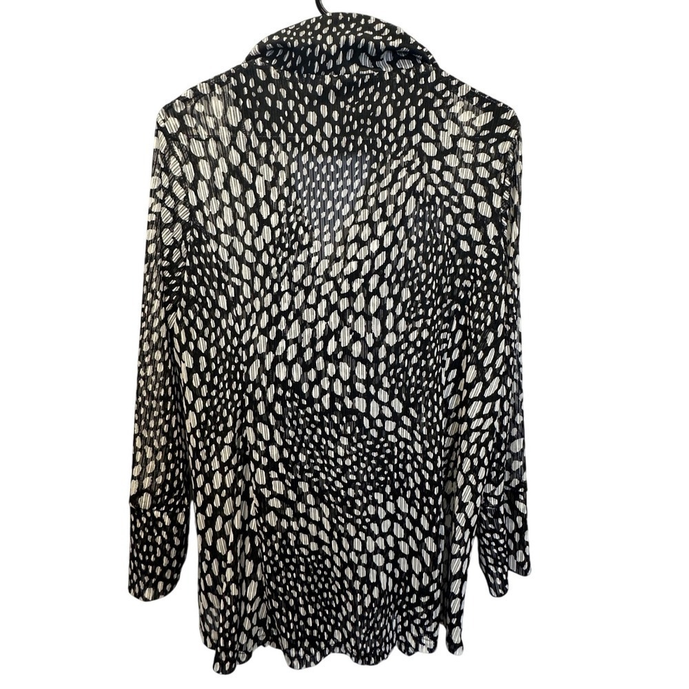 Damee Inc Womens Sheer Mesh Wired Animal Print Button Front Jacket Art to Wear M - Picture 2 of 7